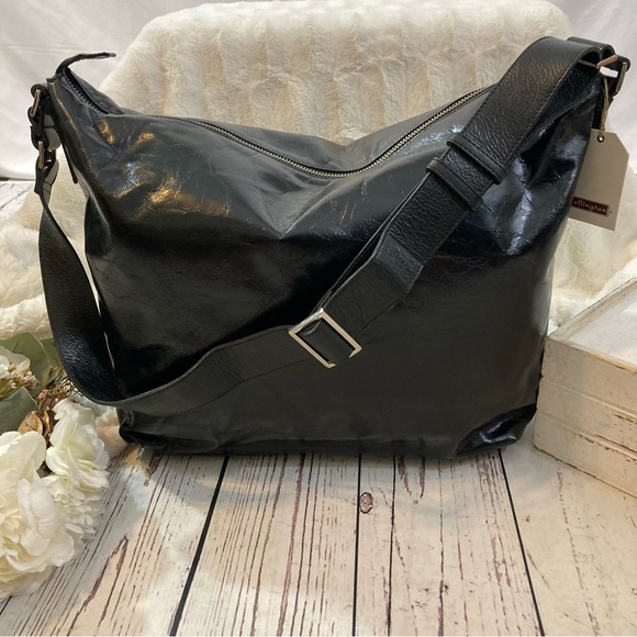 Ellington Bags Ellington Vintage Italian Leather Large Noir Zipper